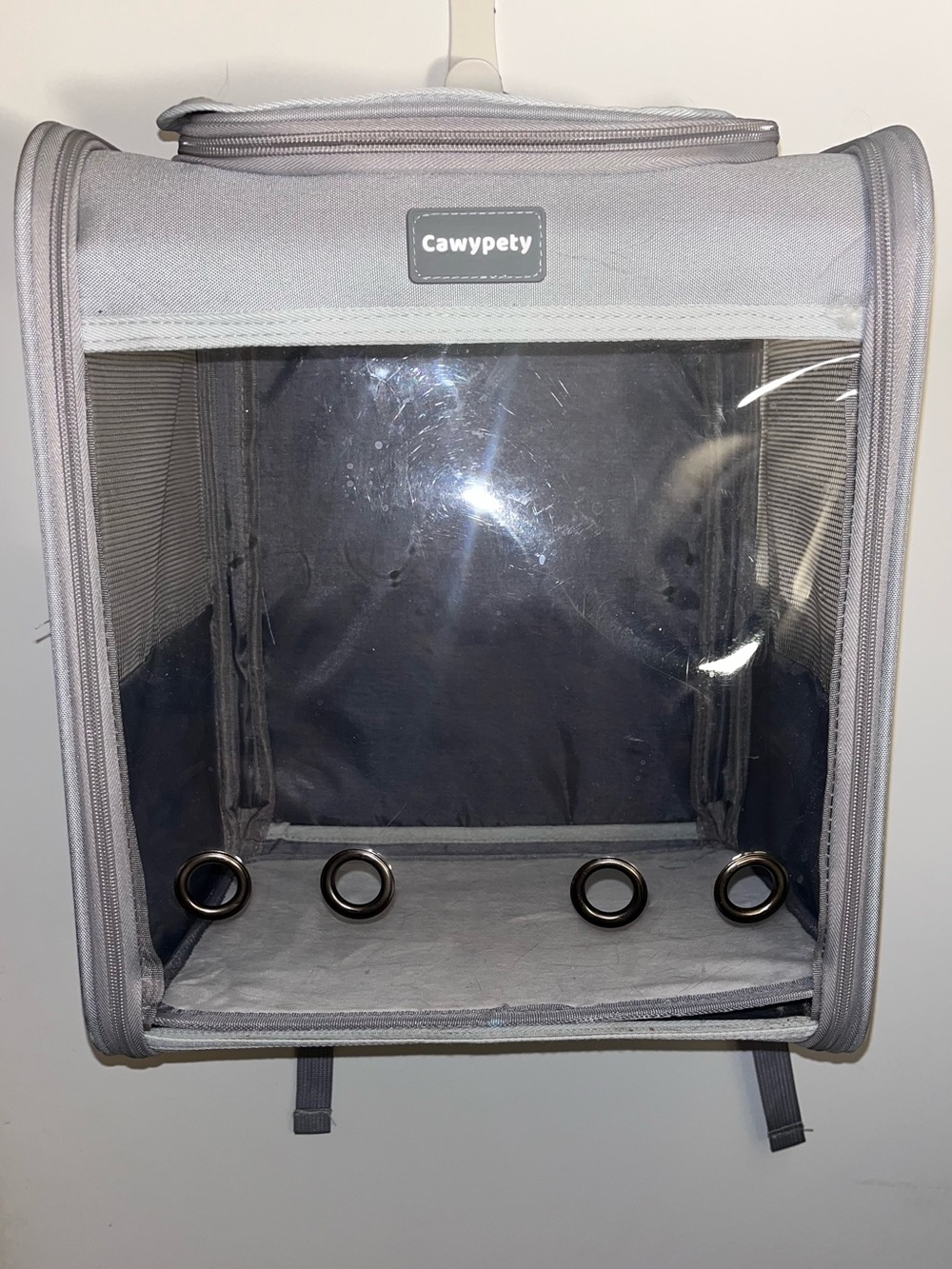 Cawypety Gray Pet Carrier backpack